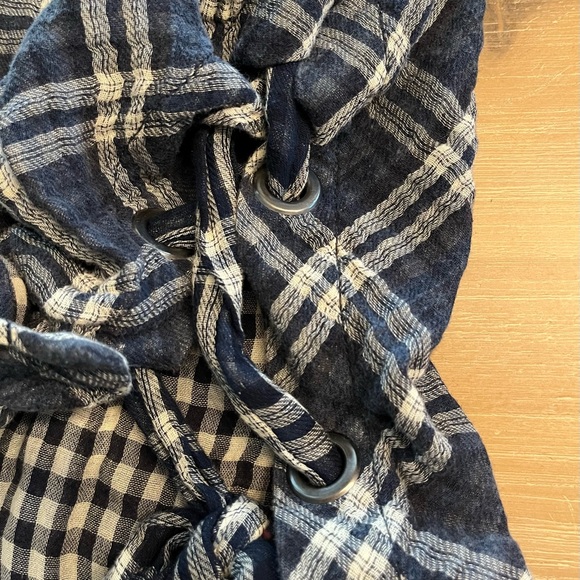 Free People Plaid Long Sleeve Shirt Size M - Picture 7 of 9